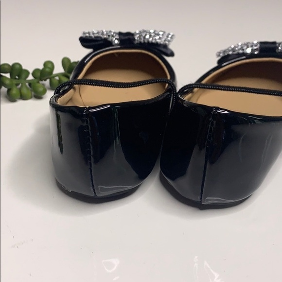 Ositos black ballet paten leather crystal bow girls party shoes 6 - Picture 7 of 8
